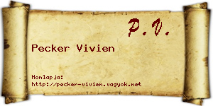 Pecker Vivien névjegykártya